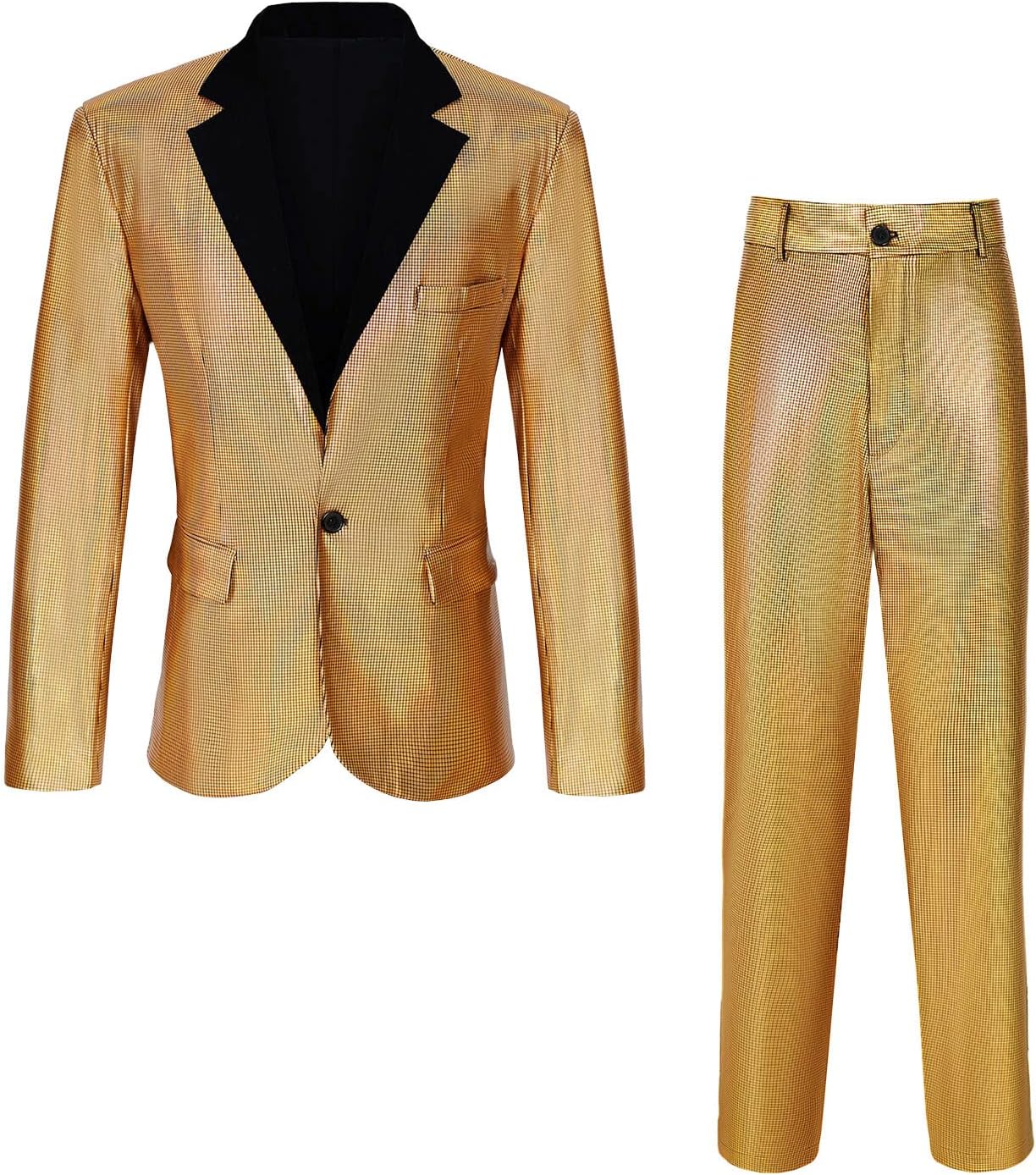 Men's 70s Disco Outfit Rainbow Suit Sequin Jacket and Pants