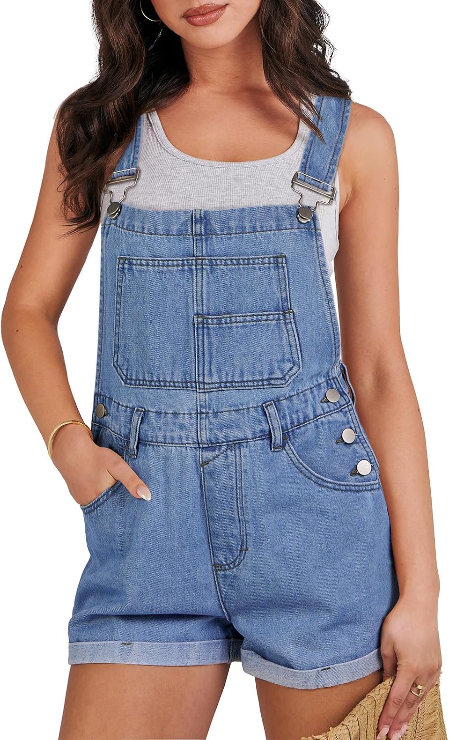 Stylish Women's Denim Shorts Overalls for Summer Casual Wear
