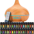550 ML Aroma Diffuser with Essential Oils Set - Quiet Ultrasonic Mist