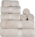 Egyptian Cotton Pile 8 Piece Towel Set Stone - Ultra Plush