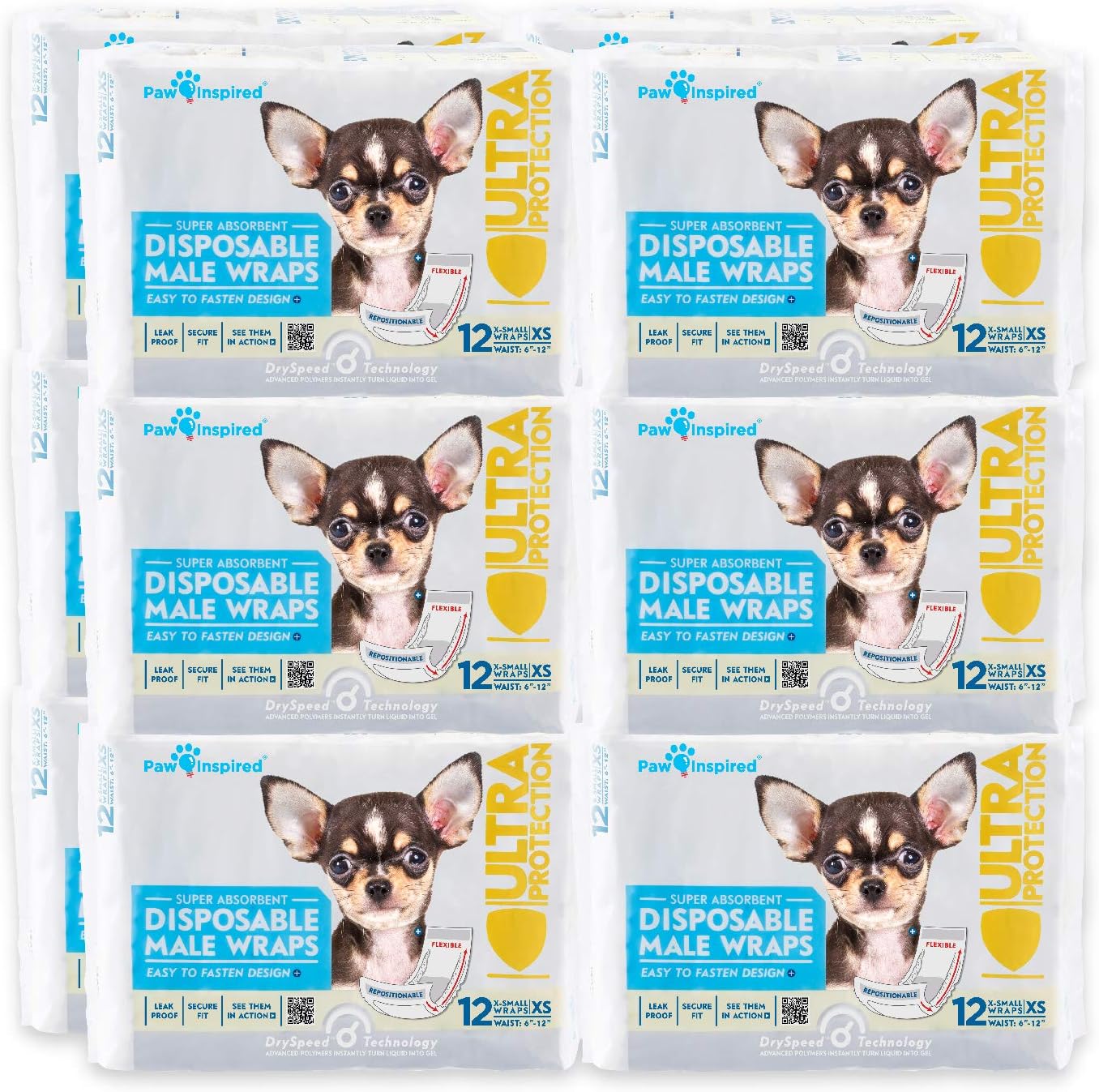 Paw Inspired Disposable Male Dog Wraps for Easy Clean-Up