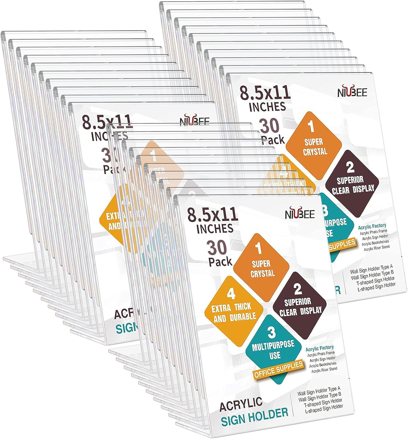 NIUBEE Acrylic Sign Holder 8.5 x 11 Inches for Display Needs