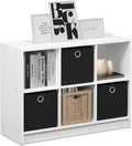 Furinno Basic 3x2 Cube Storage Bookcase Organizer with Bins - Compact