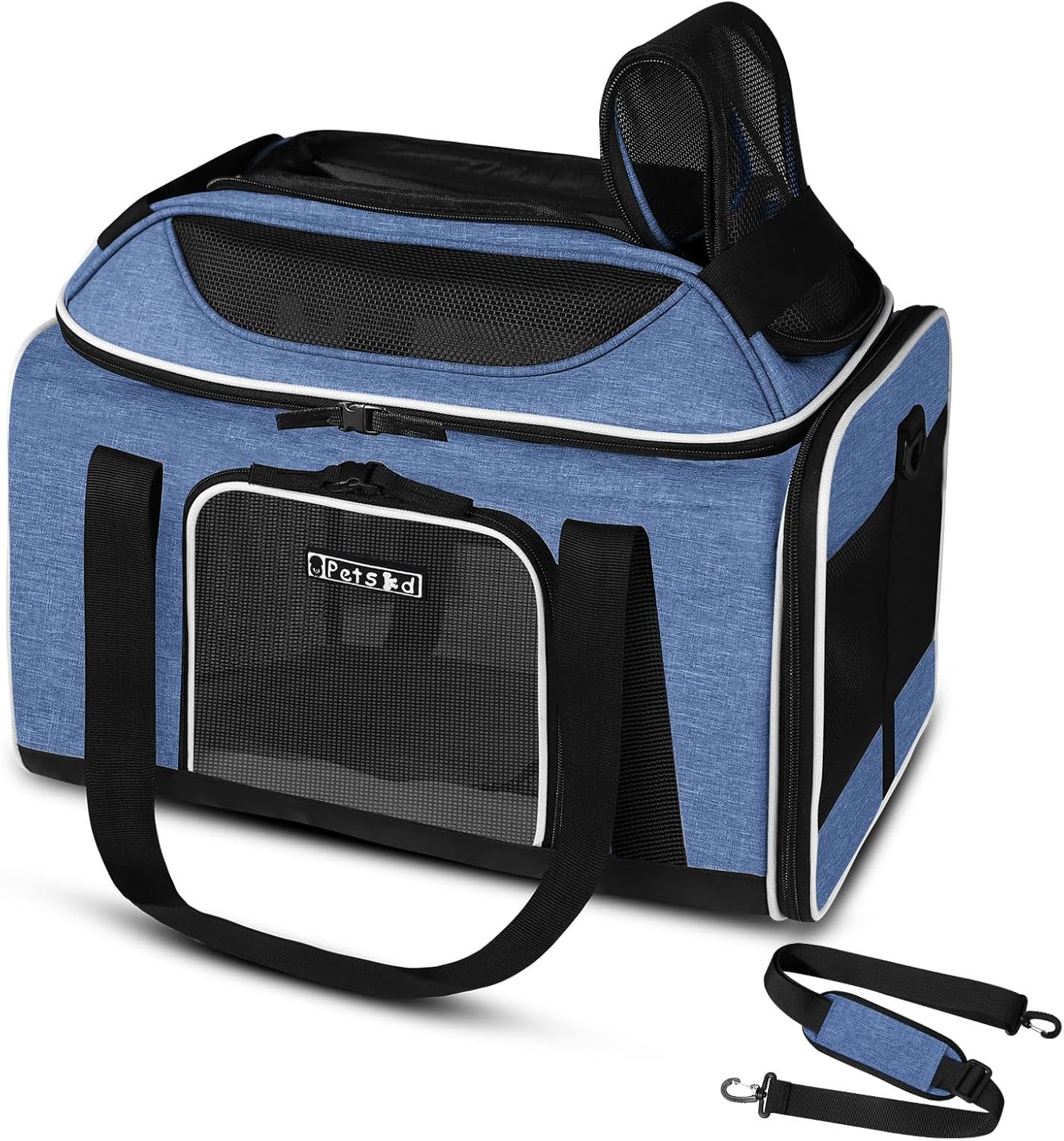 Petskd Top-Expandable Pet Carrier for Small Dogs and Cats