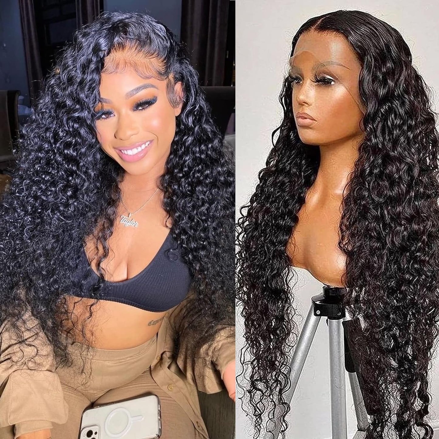 180 Density 13x6 HD Transparent Lace Front Wigs for Women
