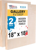 U.S. Art Supply Unfinished 18x18 Cradled Wood Panels - Gallery Depth