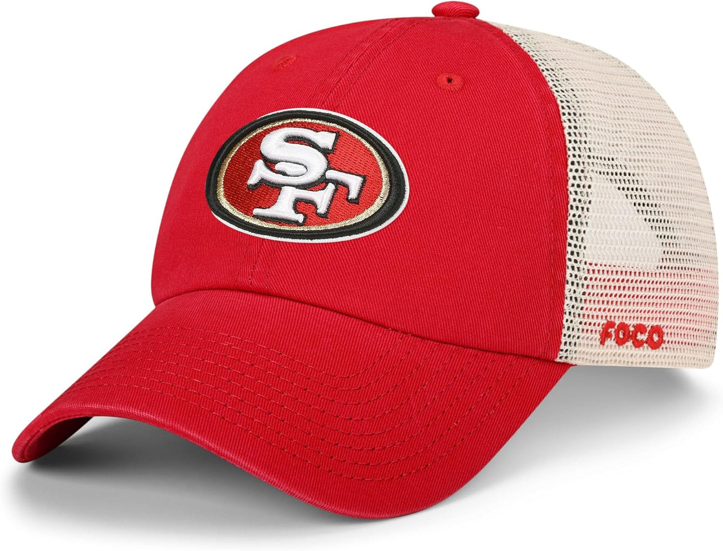 FOCO Men's NFL Team Logo Casual Mesh Trucker Hat for Fans