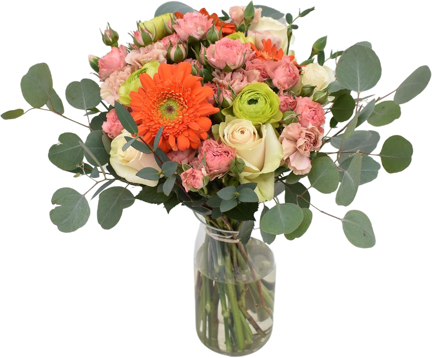 Veranja Fresh Flower Arrangement with Hand-Blown Glass Vase