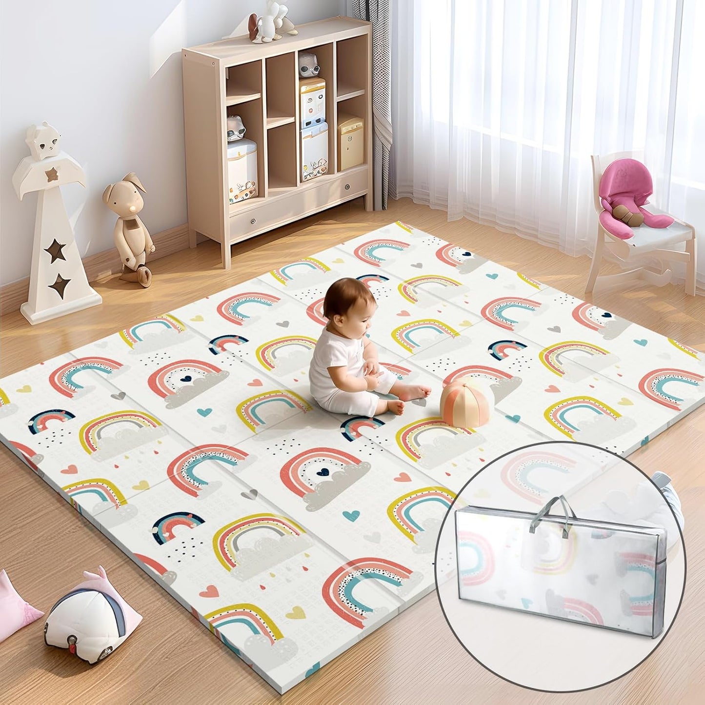 79 x 71 Extra Large Baby Play Mat for Safe Tummy Time Fun