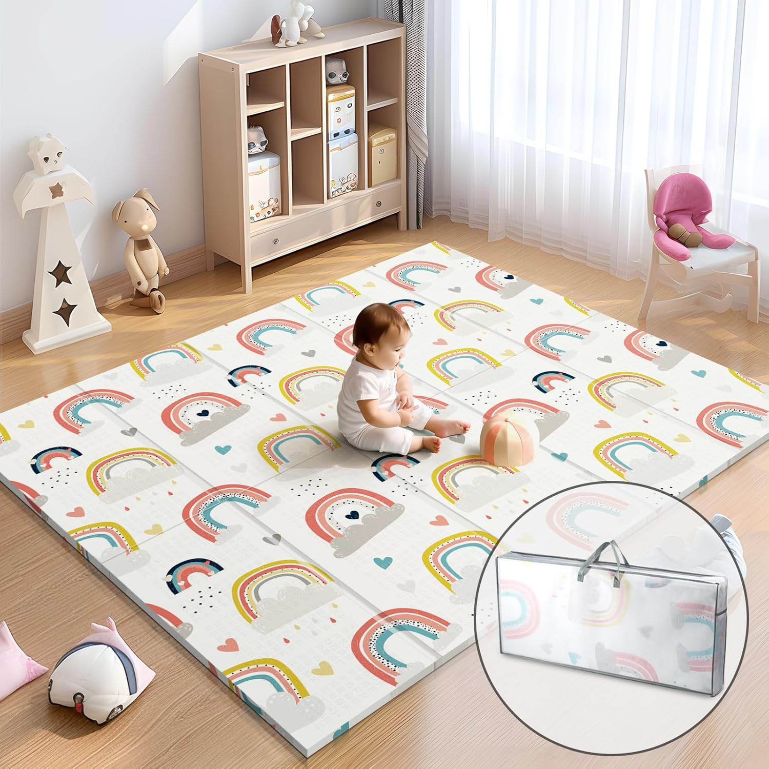 79 x 71 Extra Large Baby Play Mat for Safe Tummy Time Fun