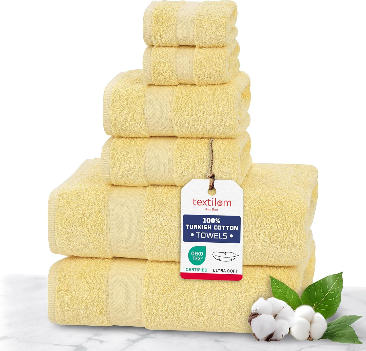 Luxurious 100% Turkish Cotton Bath Towel Set for Comfort