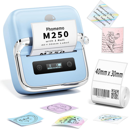Phomemo M250 Label Maker - Portable Printer for Business & Home