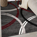 Modern Wavy Circles Non-Shedding Area Rug for Stylish Interiors