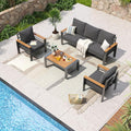 Aluminum Patio Furniture Set 5 Seats Oversized Sectional - Deep