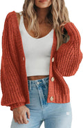 Chunky Knit Open Front Cardigan for Women - Cozy Short Oversized