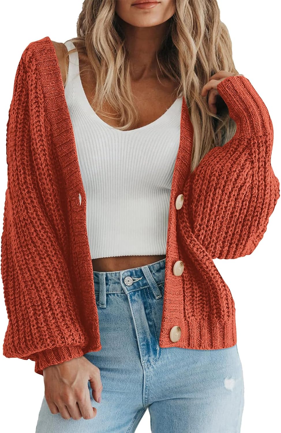 Chunky Knit Open Front Cardigan for Women - Stylish Comfort
