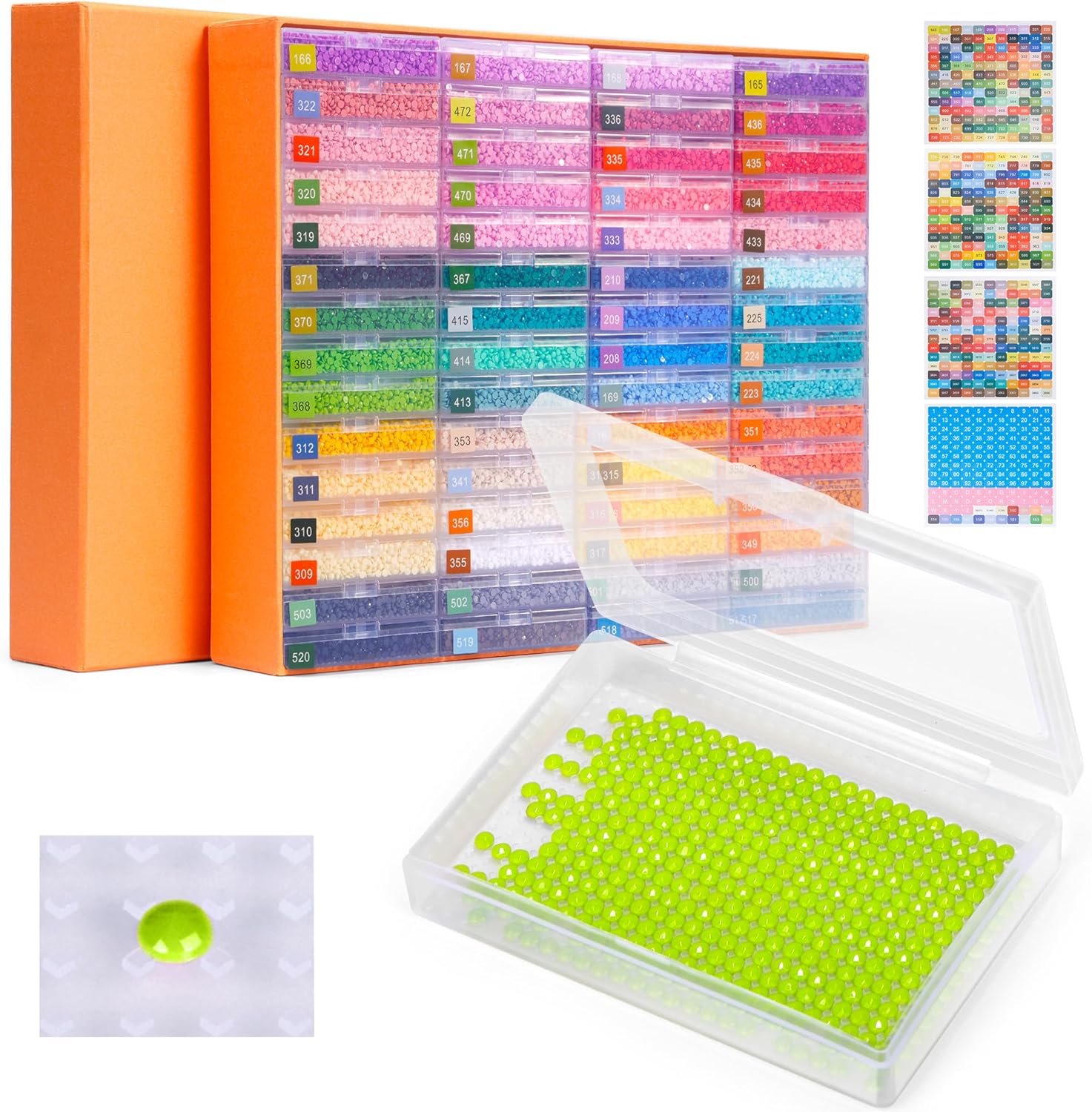 60 PCS Diamond Art Storage Containers for Efficient Crafting