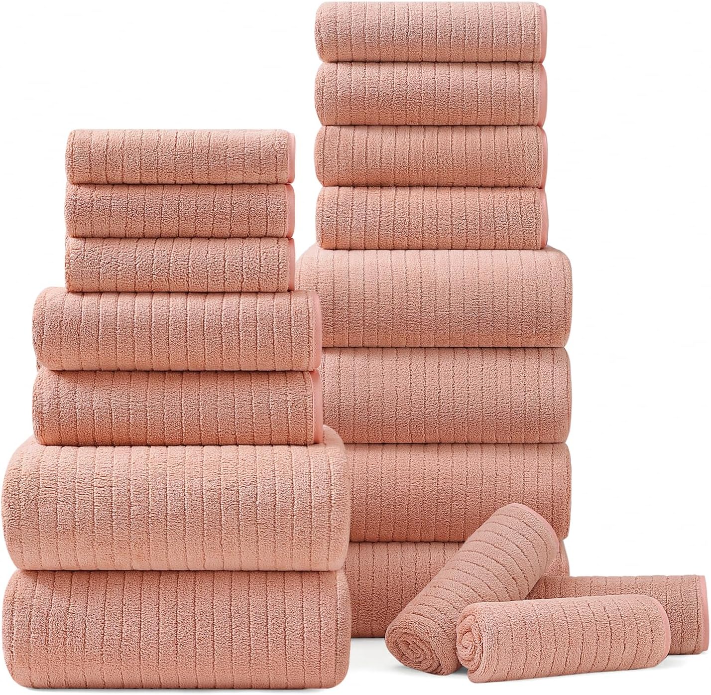 18 Piece Bath Towels Set - Super Soft Family Towel Collection
