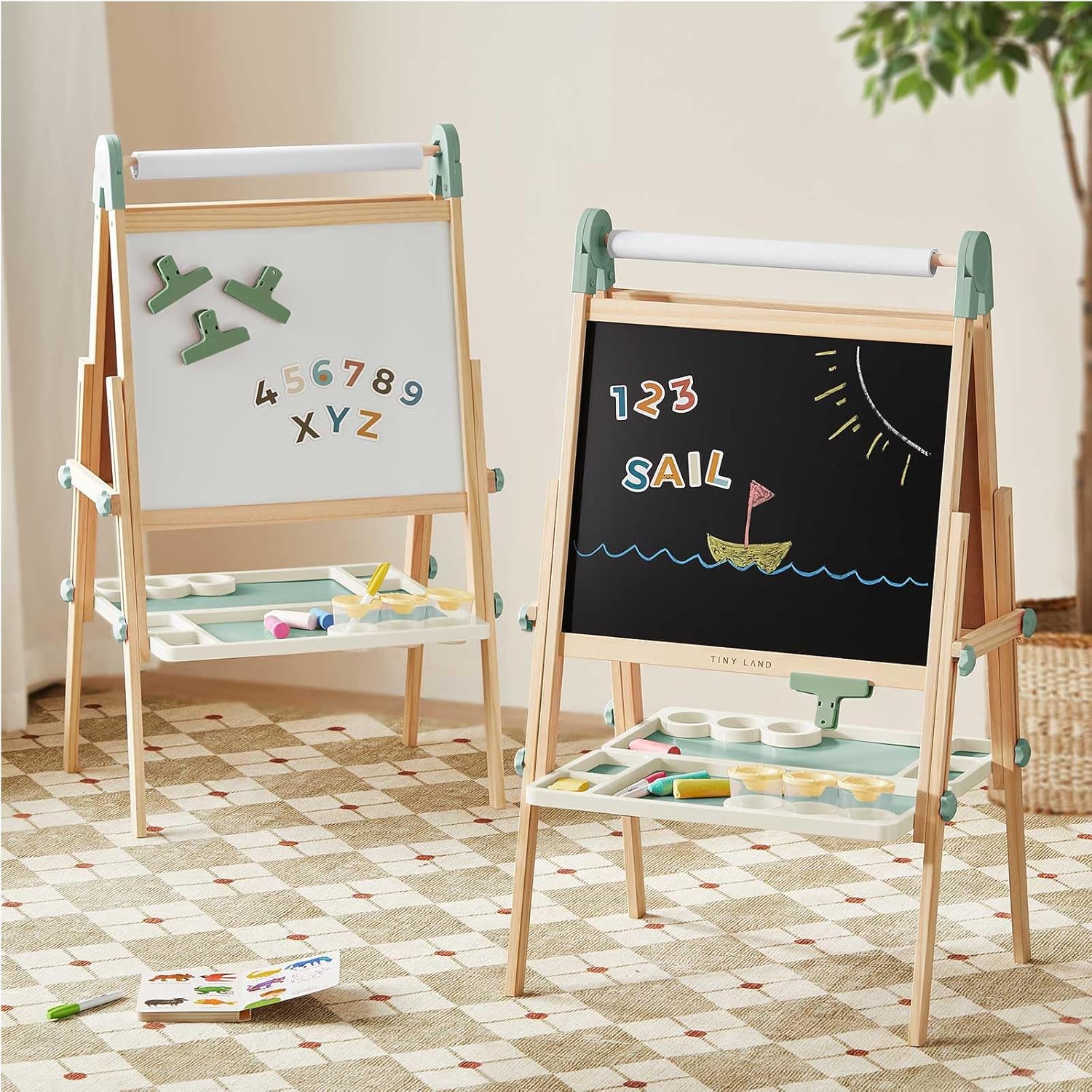 Tiny Land Kids Easel - Double-Sided Magnetic Art Station