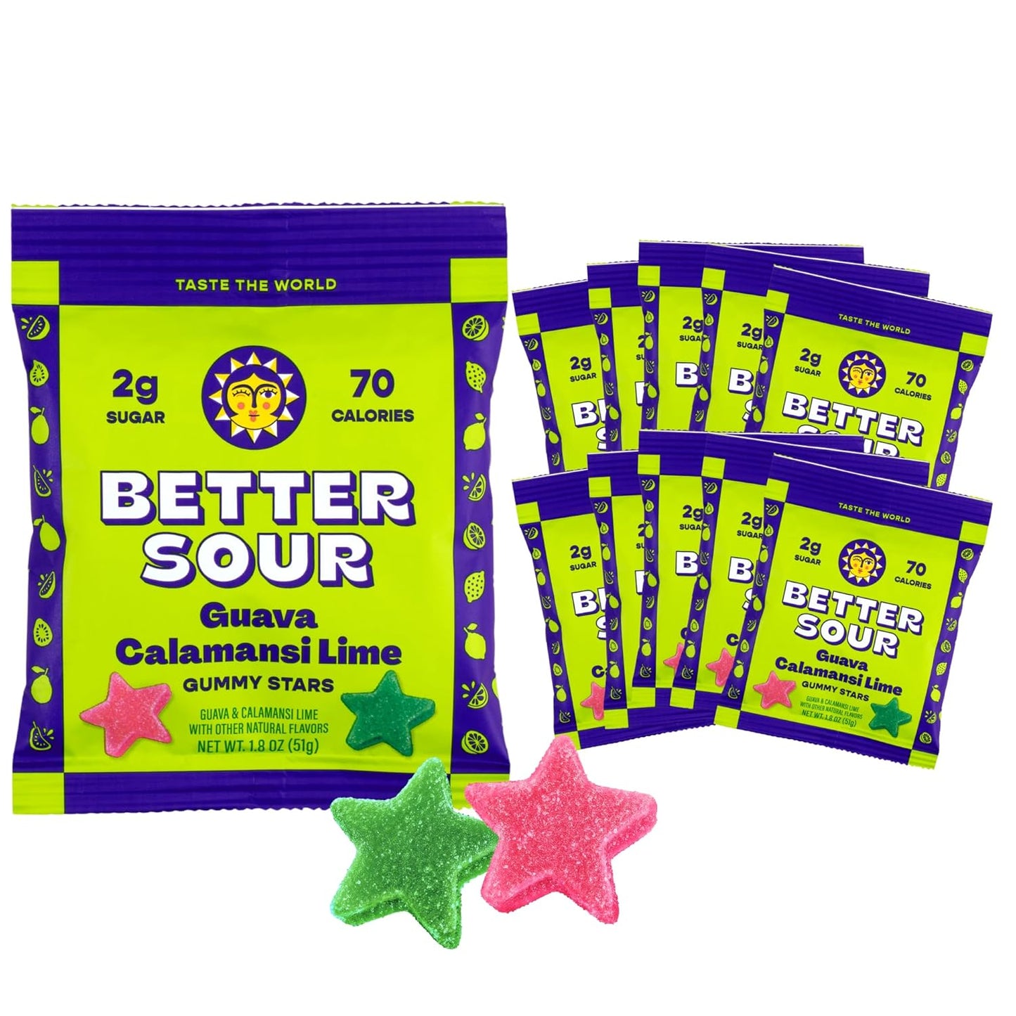Better Sour Guava Calamansi Lime Gummy Stars Candy Delight