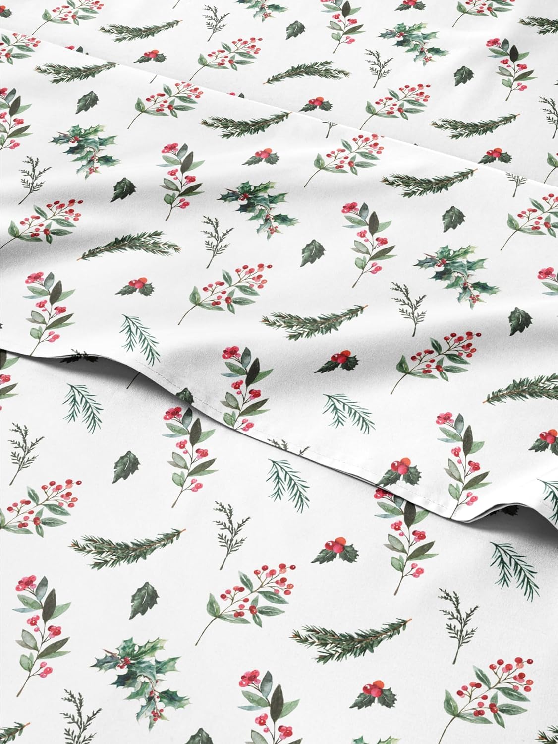 Queen Christmas Mistletoe Sheet Set - Festive Holiday Bedding