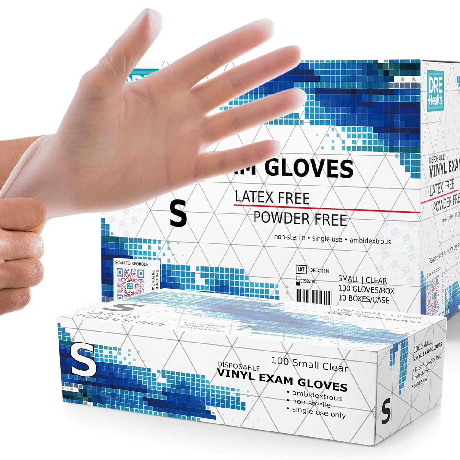 Powder Free Disposable Gloves Small - 1000 Count Clear Vinyl