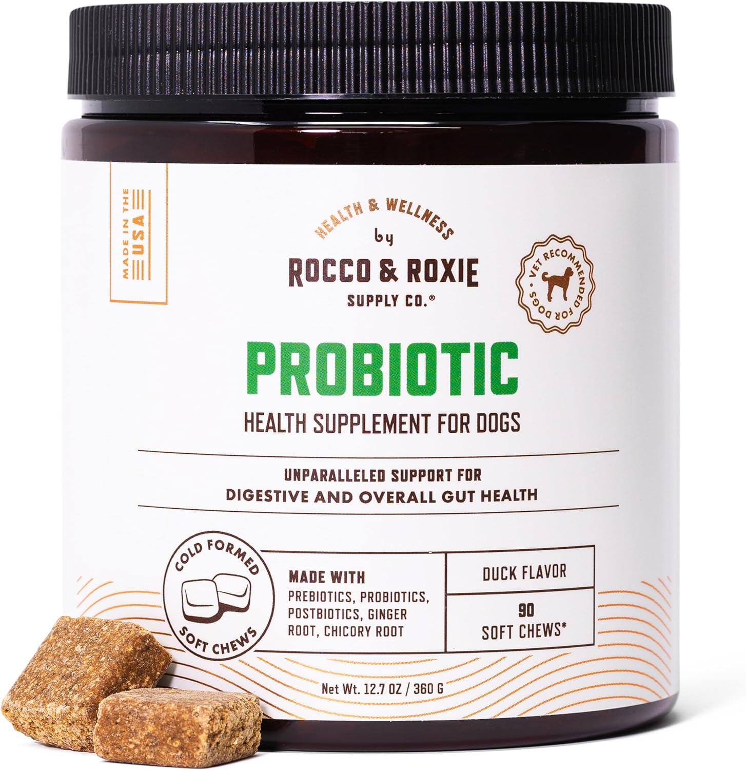 Rocco & Roxie Probiotics for Dogs - Gut Health Chews 90ct