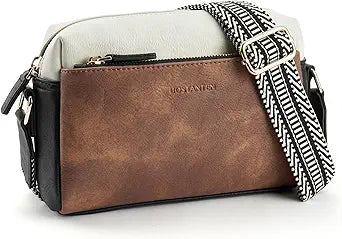 BOSTANTEN Small Crossbody Purse with Triple Zip Design for Women