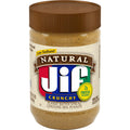 Jif Natural Crunchy Peanut Butter Spread, 16 Oz Pack of 12 - No Stir