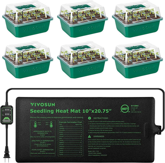 VIVOSUN Seed Starter Trays with Heat Mat and Temperature Control