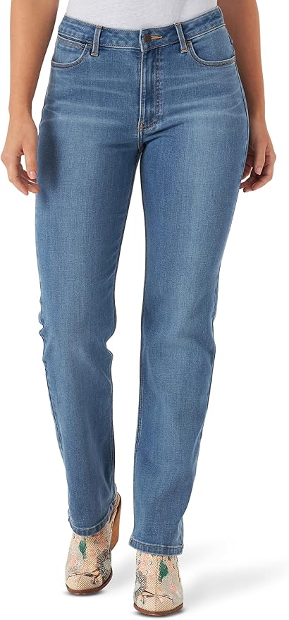 Wrangler Women's High Rise True Straight Fit Jean for Comfort