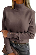 Turtleneck Sweaters for Women - Soft Knit Long Sleeve Pullover Women's
