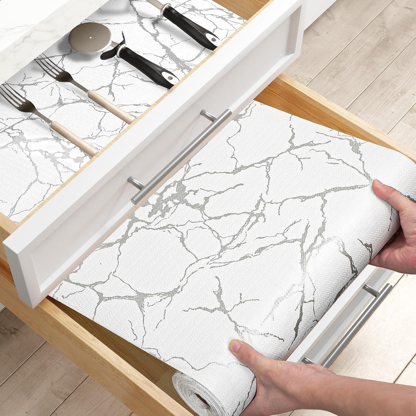 Waterproof Drawer and Shelf Liner for Kitchen Cabinets