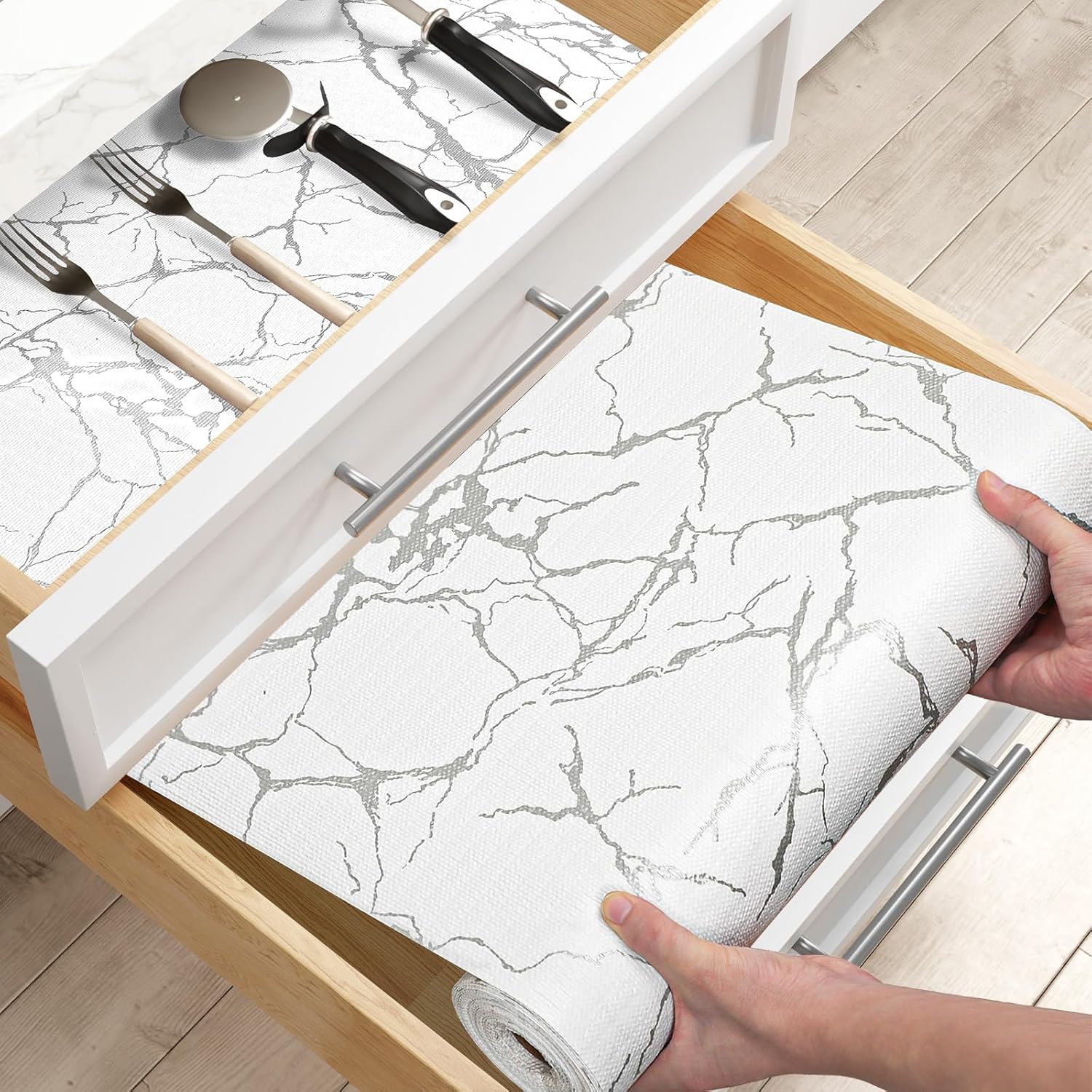 Waterproof Drawer and Shelf Liner for Kitchen Cabinets