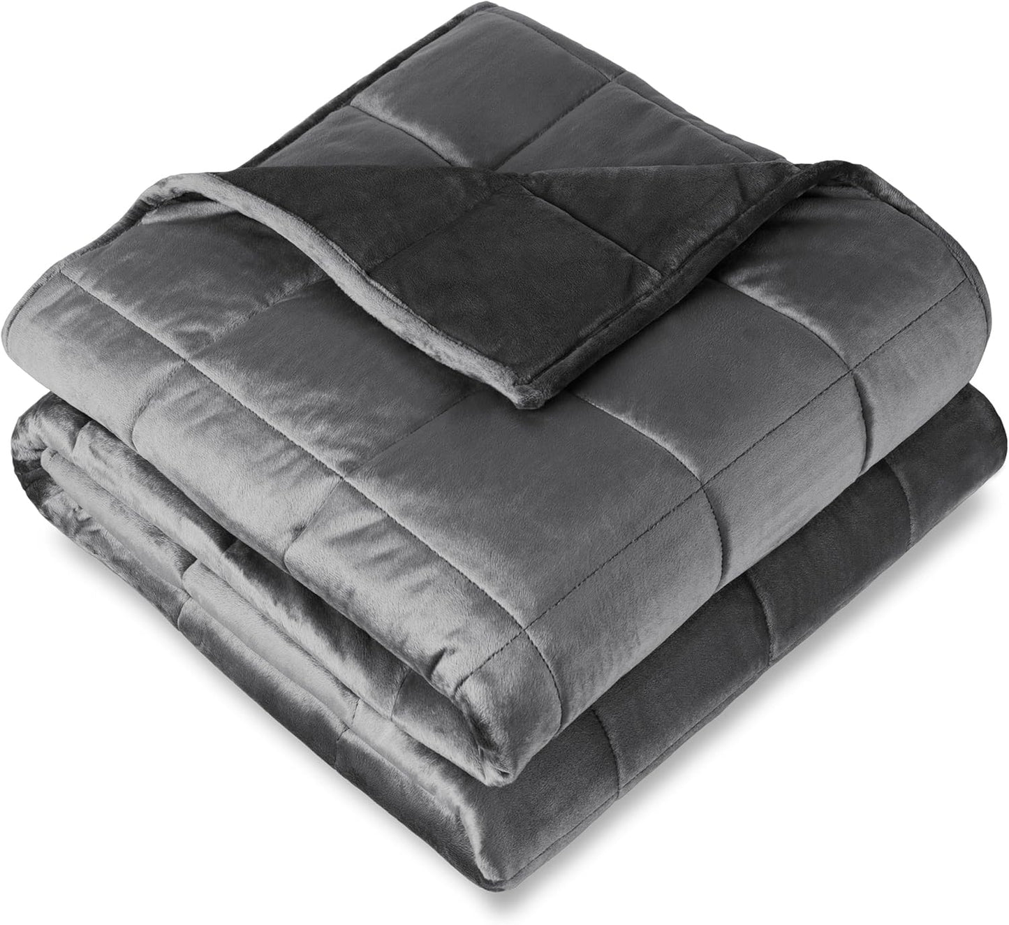 Bare Home Weighted Blanket Queen Size 17lb for Adults - Grey