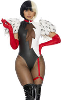 Forplay womens 3pc Movie Villain Character Costume - Bold Dalmatian