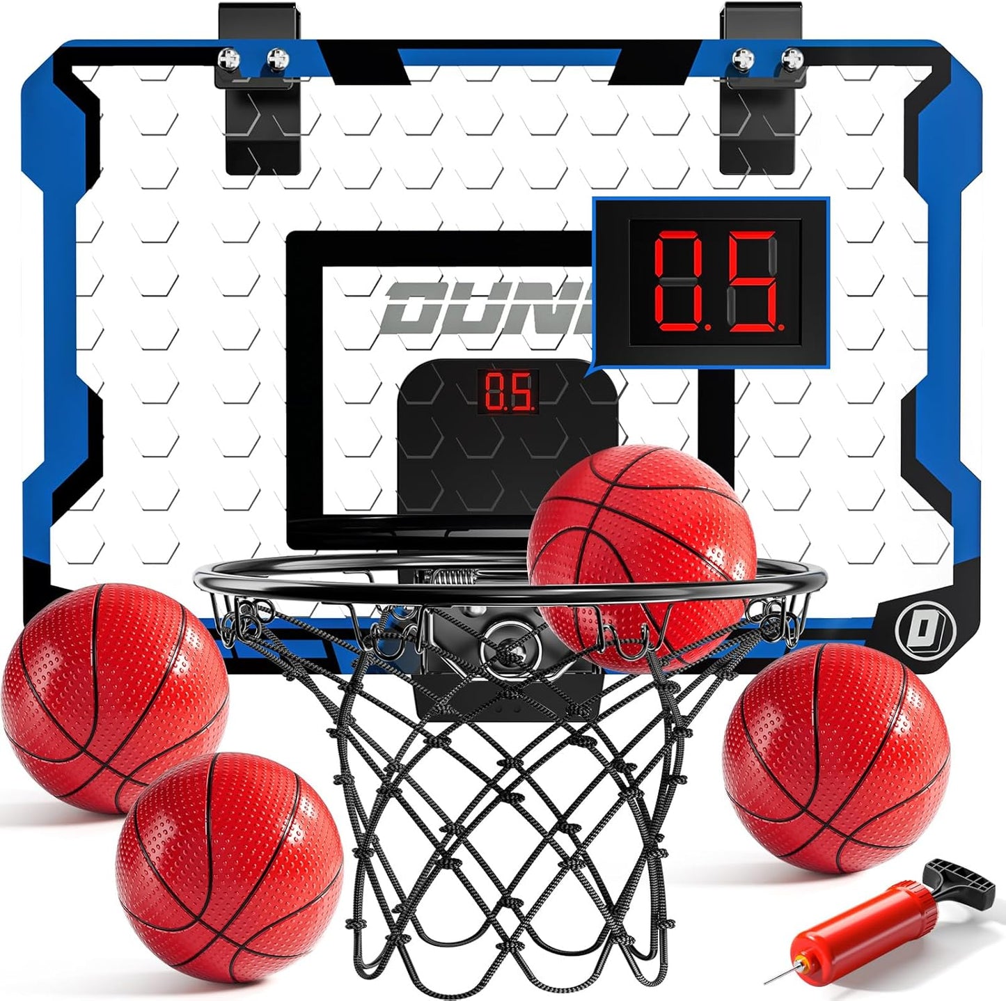 Indoor Basketball Hoop for Kids with Scoreboard & 4 Balls