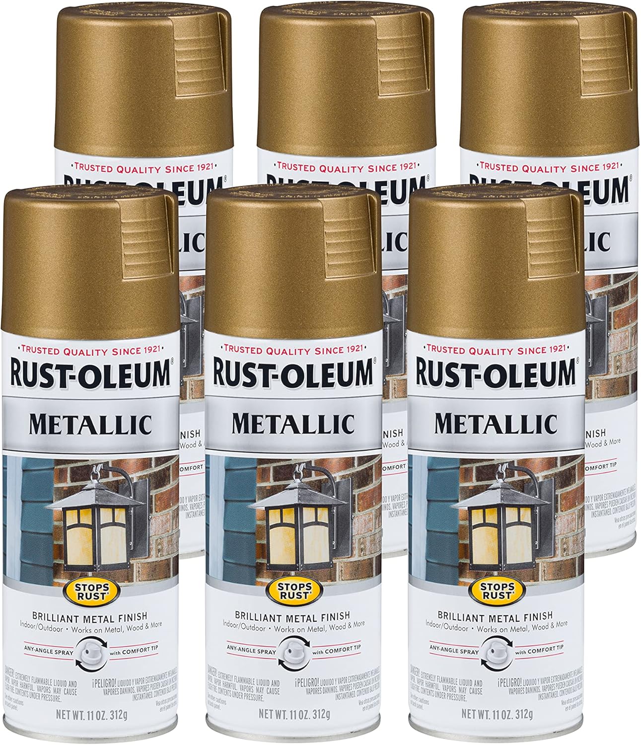 Rust-Oleum Stops Rust Metallic Spray Paint 6 Pack for Durable Finish