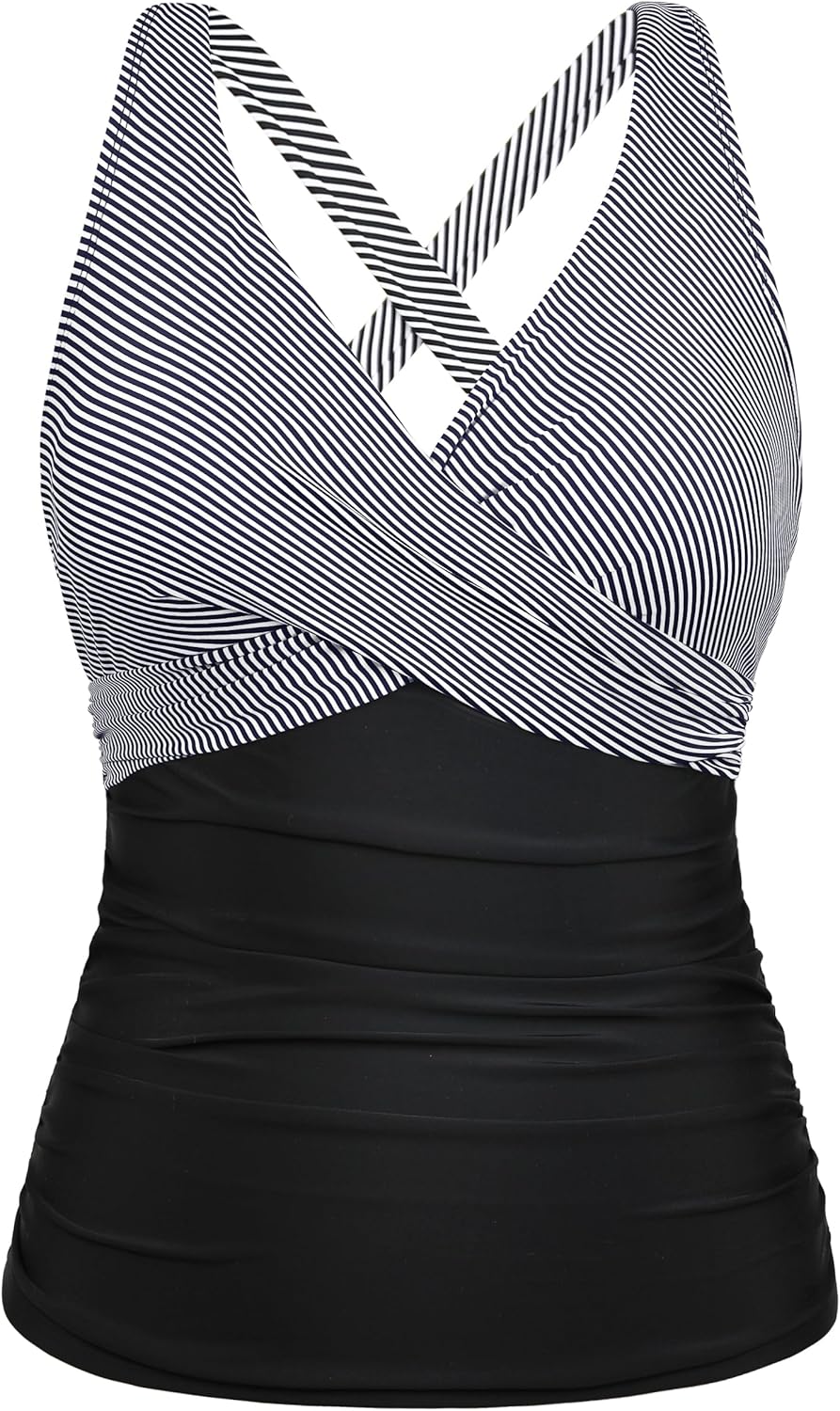 Firpearl Underwire Tankini Top for Big Busted Women Swimsuits