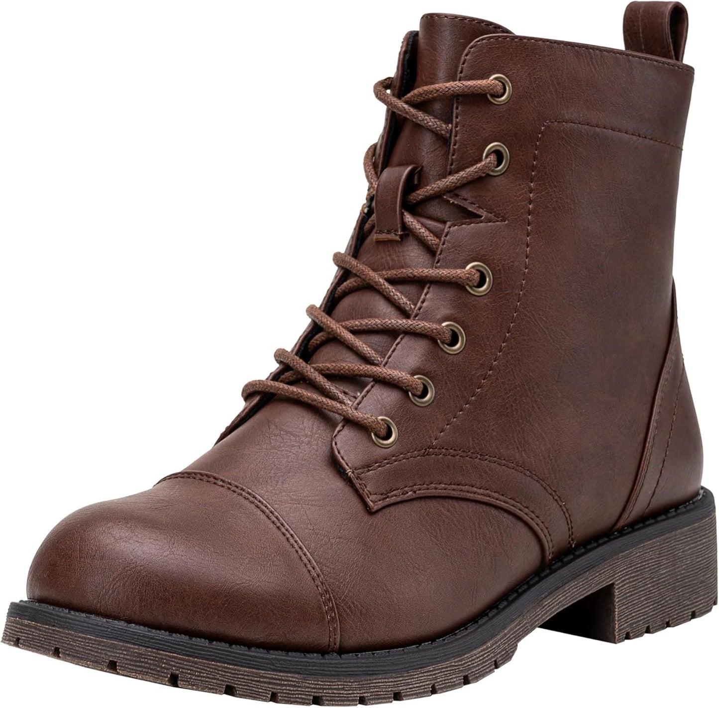 Vepose Women's Ankle Boots Lace Up Flat Combat Booties Style