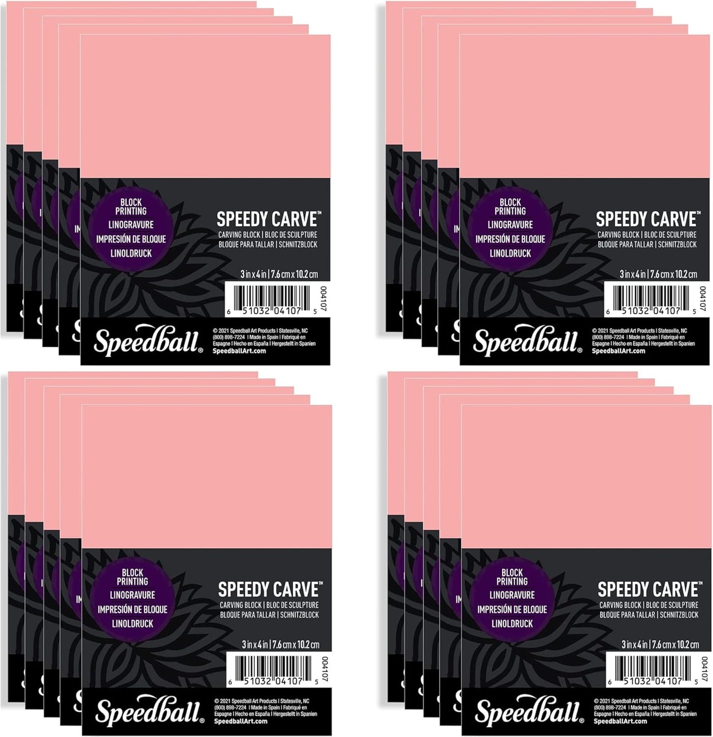 Speedball Speedy-Carve Block Printing Carving Block, 20-Pack