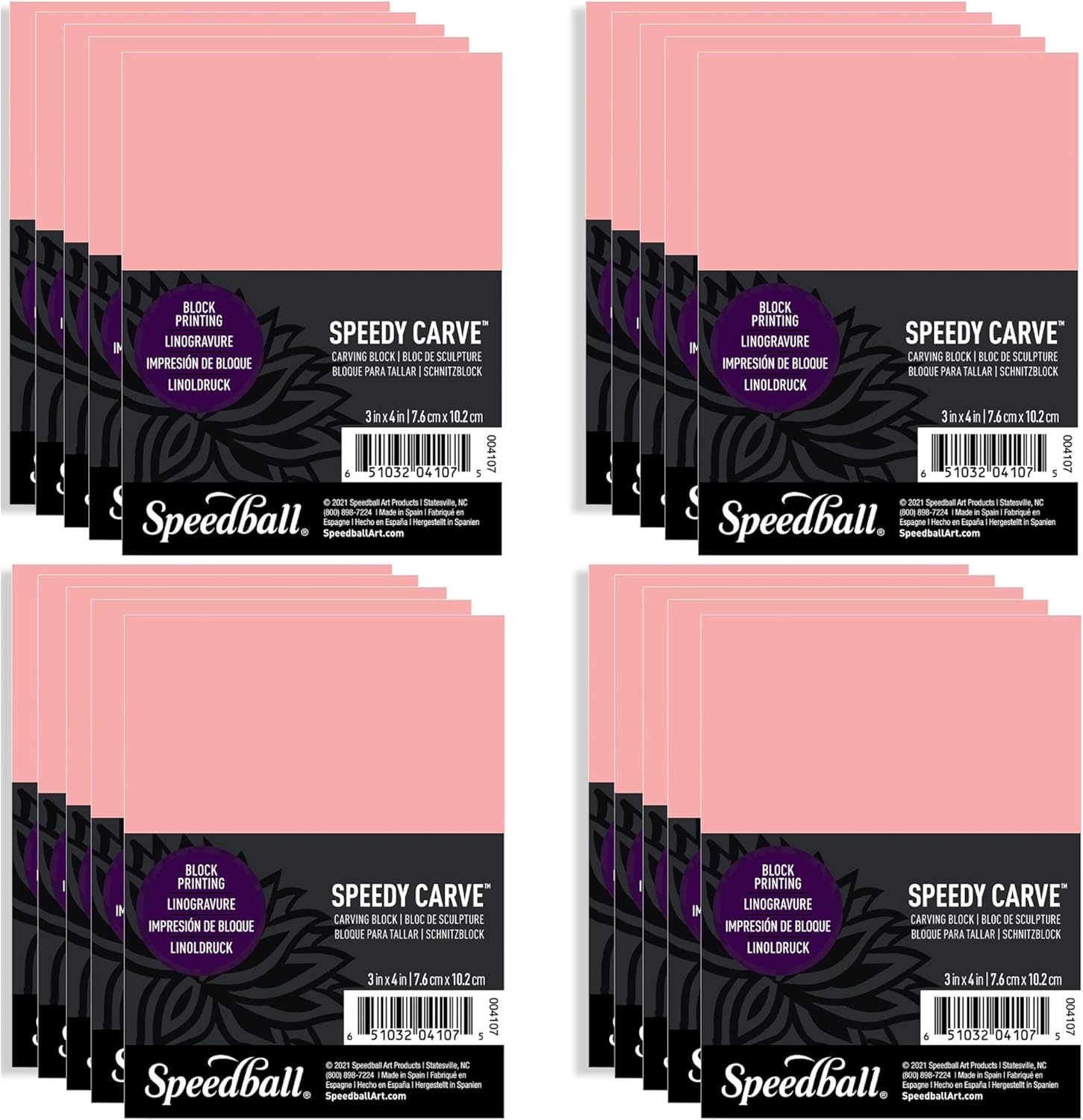 Speedball Speedy-Carve Block Printing Carving Block, 20-Pack