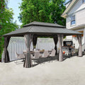 Domi 12 ft x 20 ft Hardtop Gazebo - Durable Double Roof Patio Pavilion