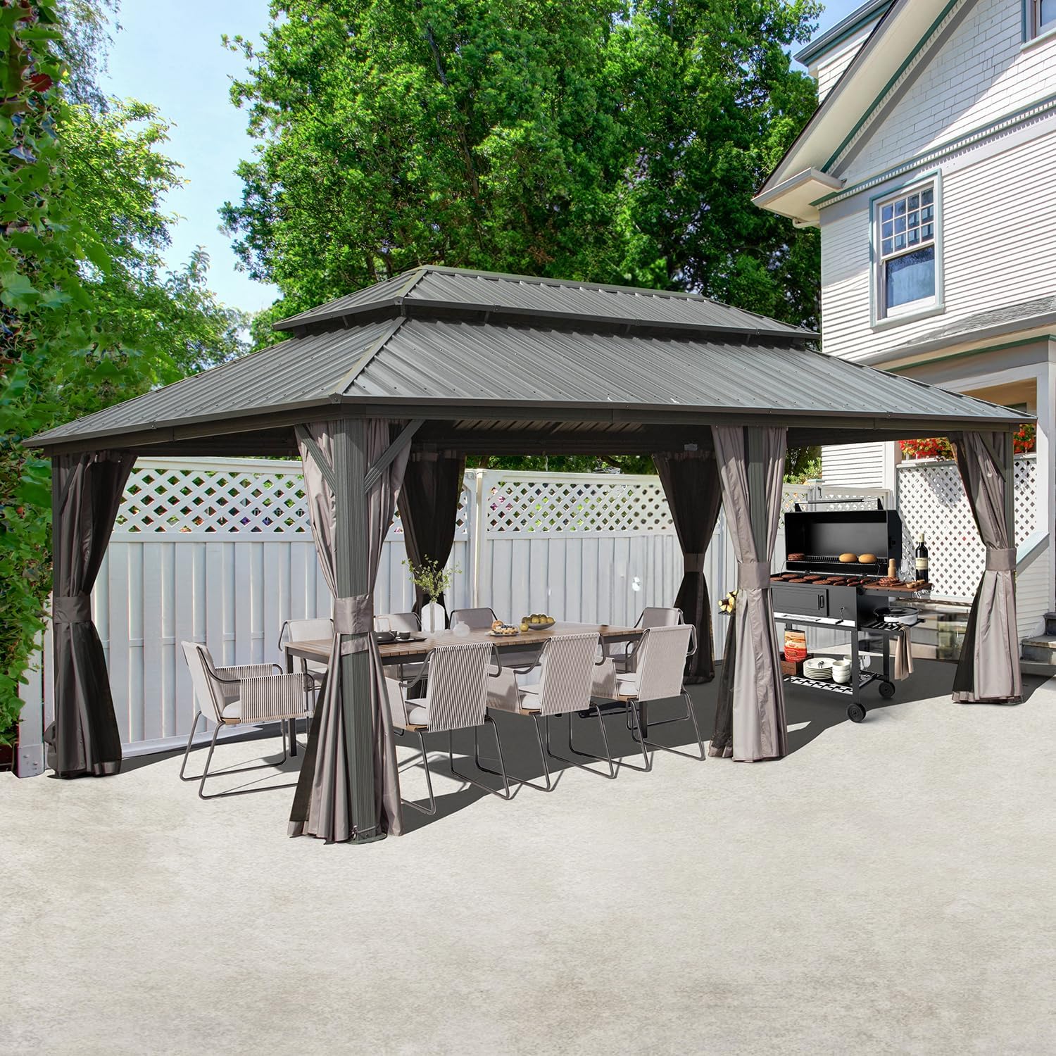 Domi 12ft x 20ft Hardtop Gazebo for Patio and Backyard Use
