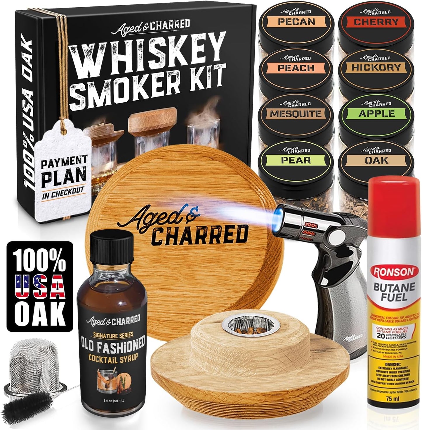 Whiskey Smoker Kit with Torch and Butane for Old Fashioned