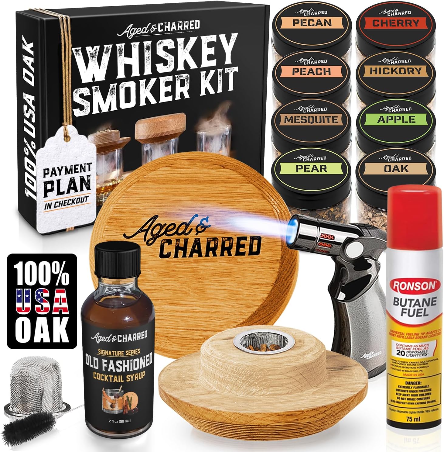 Whiskey Smoker Kit with Torch and Butane for Old Fashioned