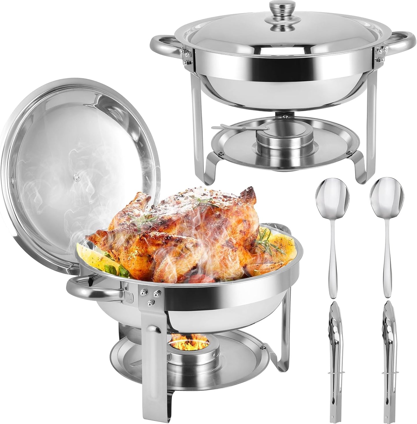 Chafing Dishes for Buffet Set, 6QT Stainless Steel Warmers