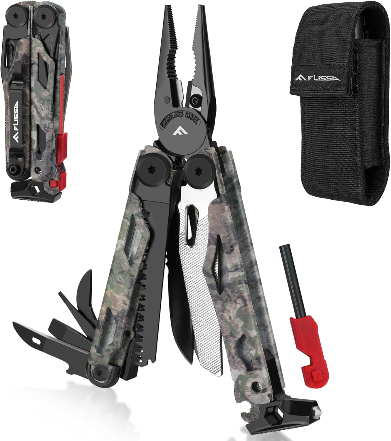FLISSA 18-in-1 Camo Multitool: Ultimate Survival Companion