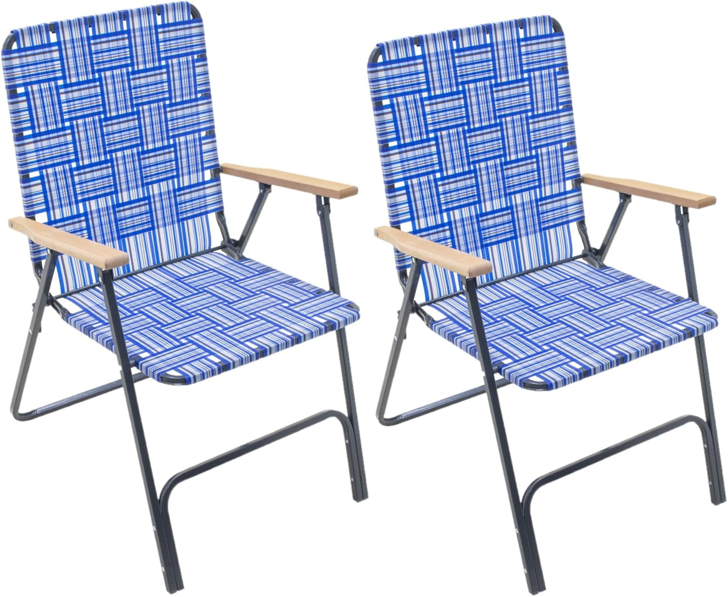 Garden Elements Folding Patio Chairs with Wooden Armrests