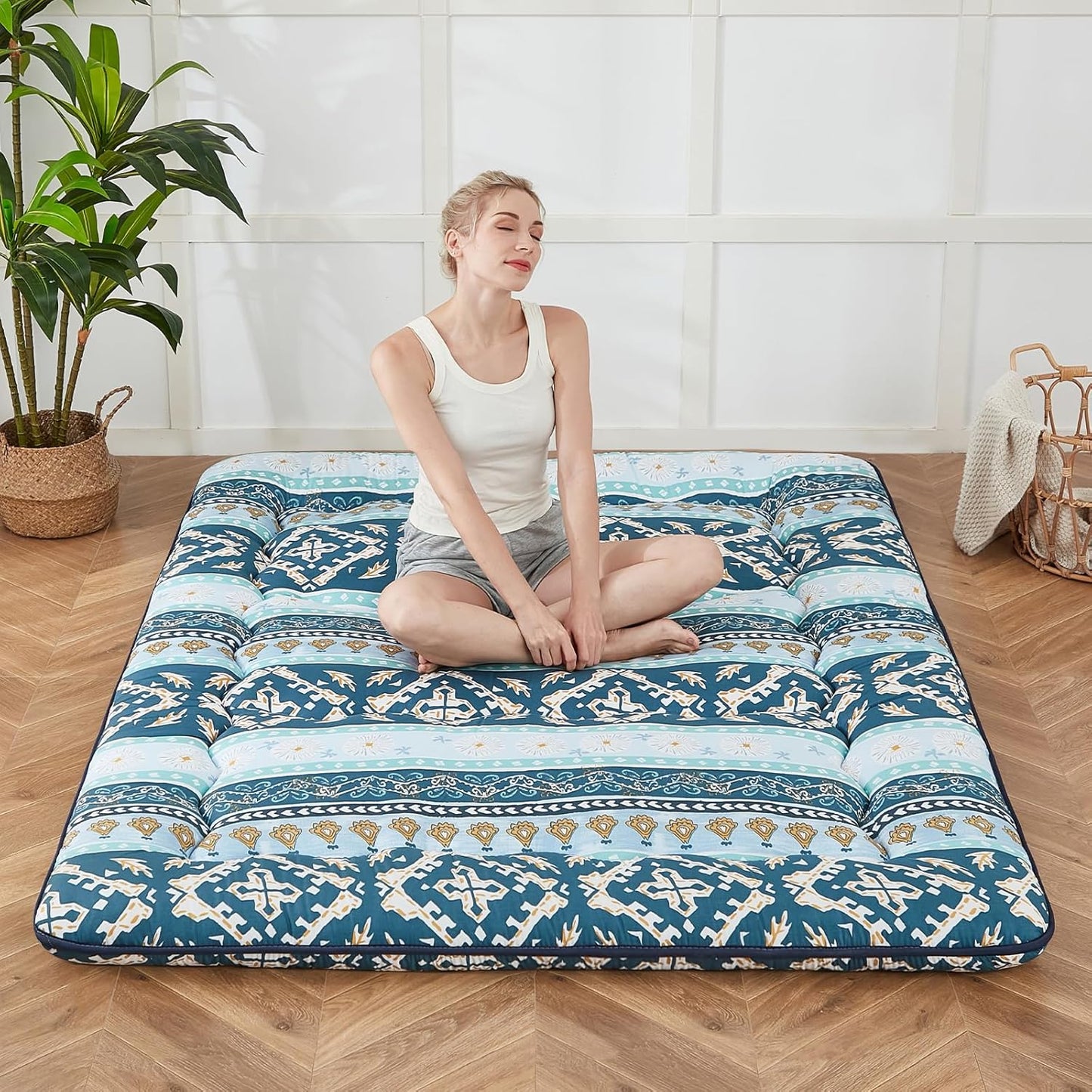 Japanese Floor Mattress for Camping and Guest Room Use